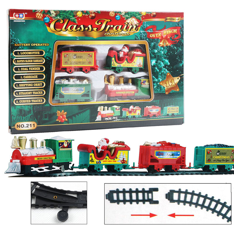 2022 Christmas Electric Rail Car Building Block Track Set Rail Car Transportation Toy Brick Train Xmas New Years Gift