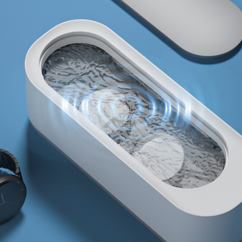 Limpiador ultrasónico de limpieza para baño, máquina portátil de descontaminación profunda para joyería, gafas, reloj, envío directo