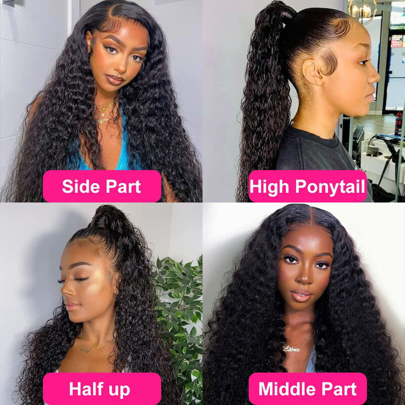 180% Density 360 Lace Front Wigs Human hair Water Wave Lace Front Wigs For Black Women 360 Full Lace Human Hair Wigs Pre Plucked