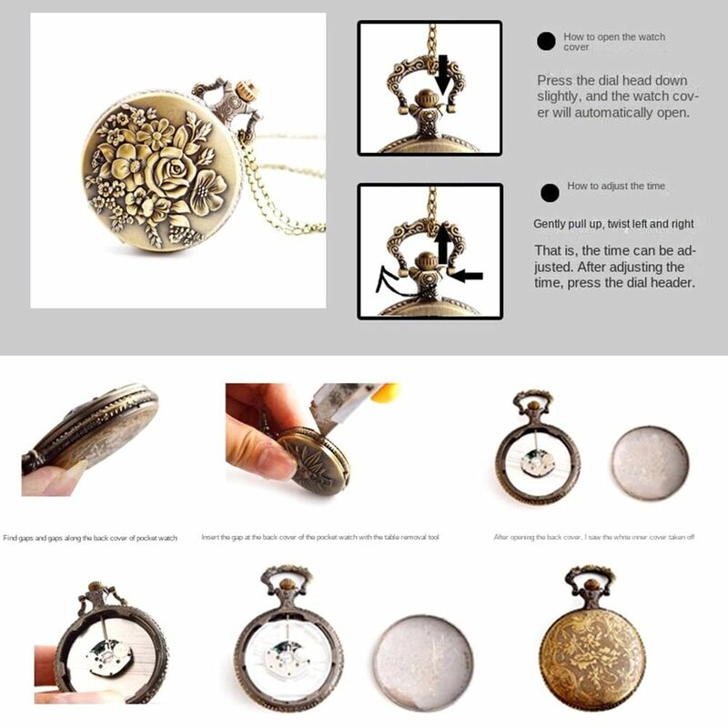 Retro steampunk estilo vintage relógios de bolso de quartzo com colar corrente para presente de moda masculina