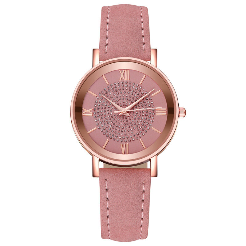 New Style Starry Sky Dial Watches for Women Fashion Roman Scale Rhinestone Leather Ladies Quartz Watch Female Wrist Watch