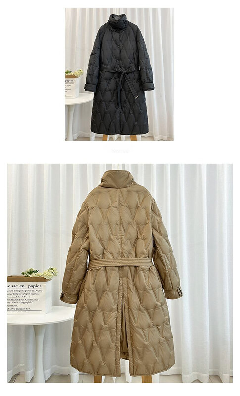 Abrigo de plumón liso para mujer, abrigo holgado con cuello de pie, moda y parque único, ropa nueva de invierno, K11, 2024