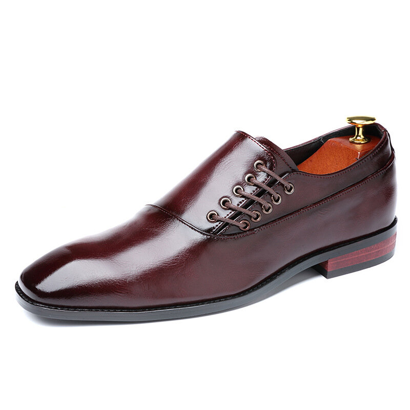 Sapatos de vestido Oxford artesanal masculino, sapato genuíno de couro de vaca, calçado italiano formal de casamento, alta qualidade 2024