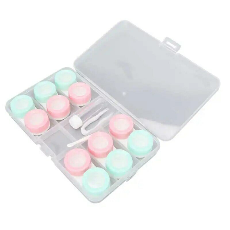Contact Lens Container Wear Resistant Firm Sturdy Portable Stable Safe Contact Lens Box with Nursing Liquid Bottle for Men Women