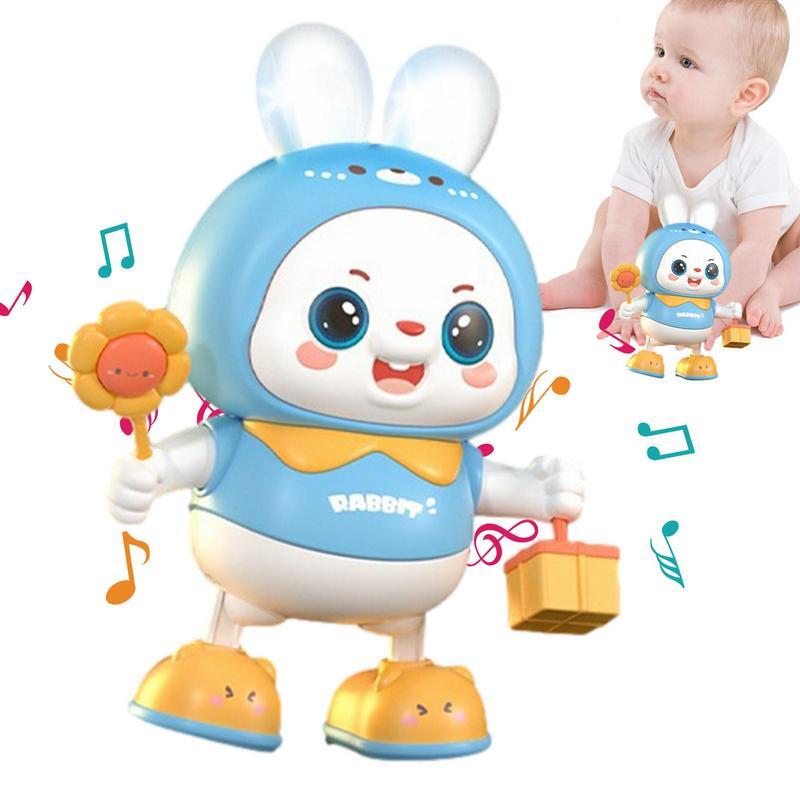 Jouet musical lapin électrique pour enfants, lapin de dessin animé, petit lapin lumineux, lapin musical, jouet coule pour enfants, tout-petits