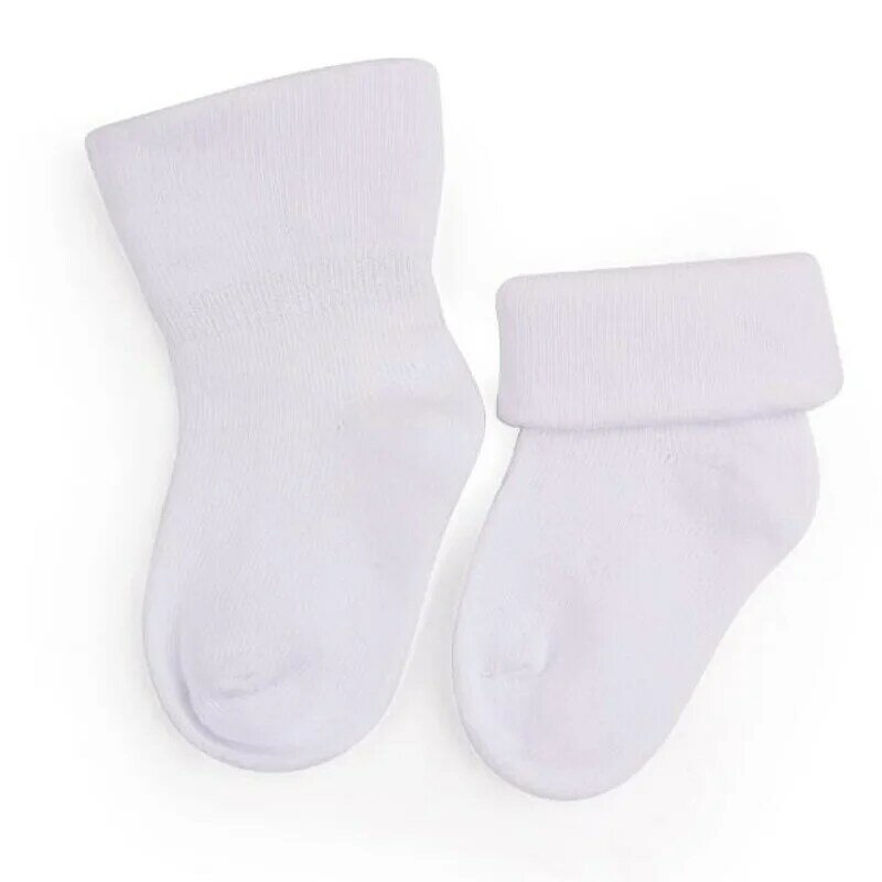0〜1歳の赤ちゃん用の白い靴下,4ペア/ロット
