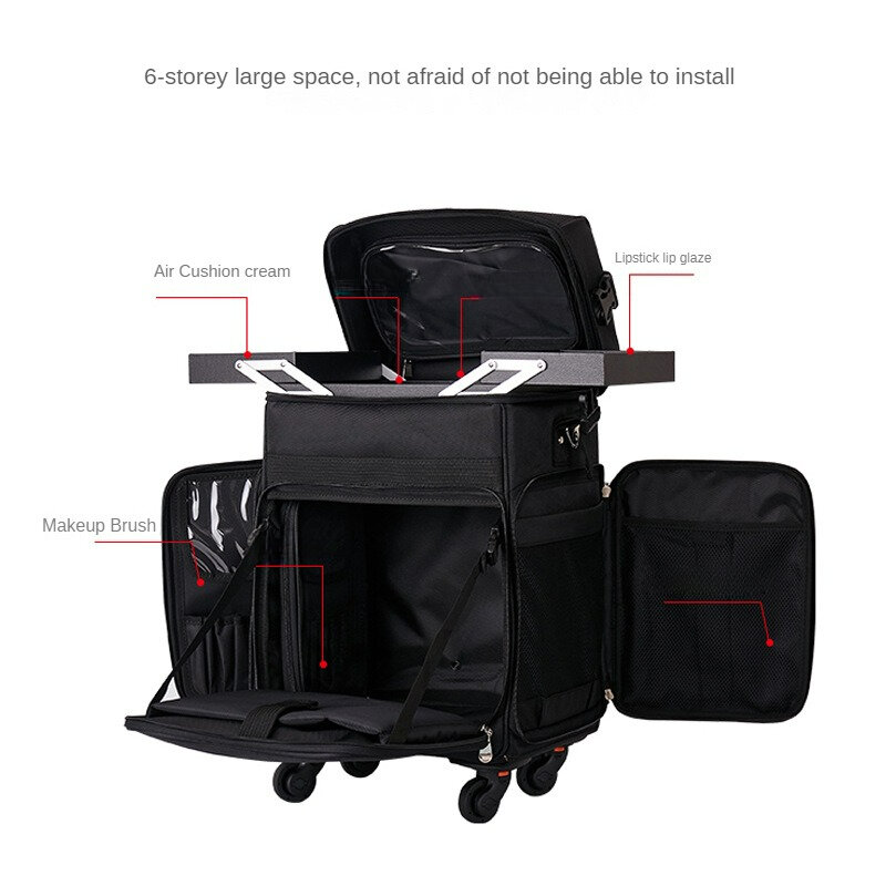 Cosmetic Box Nail Tattoo Artist Tools and Makeup Trolley Case Large-capacity Professional Multi-Functional Rolling Luggage