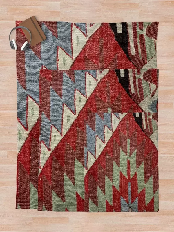 Vintage Decoratieve Esme Kilim, Navaho Weave, Geweven Aztec Textiel, Kelim Gooien Deken Bed Custom Luxe St Warme Dekens