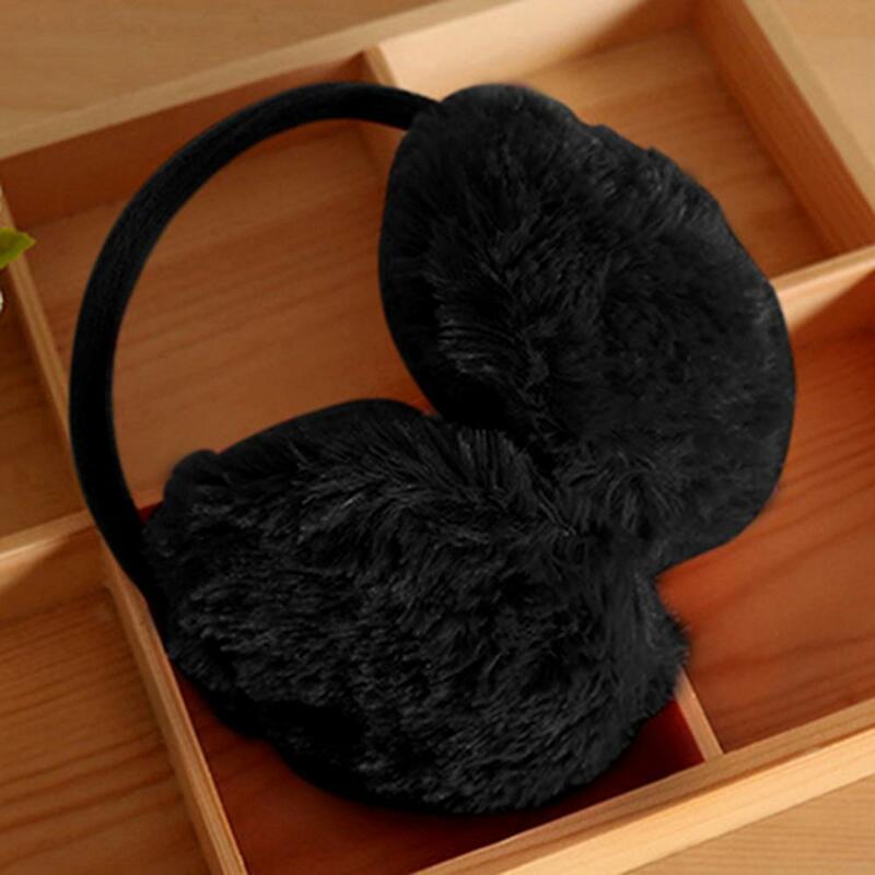 Monocromático Plush Knit Earmuff para meninas, macio e quente, Knitted Ear Warmer, Fur Headband Atrás do Tricô, Acessório ao ar livre, Presente para menina