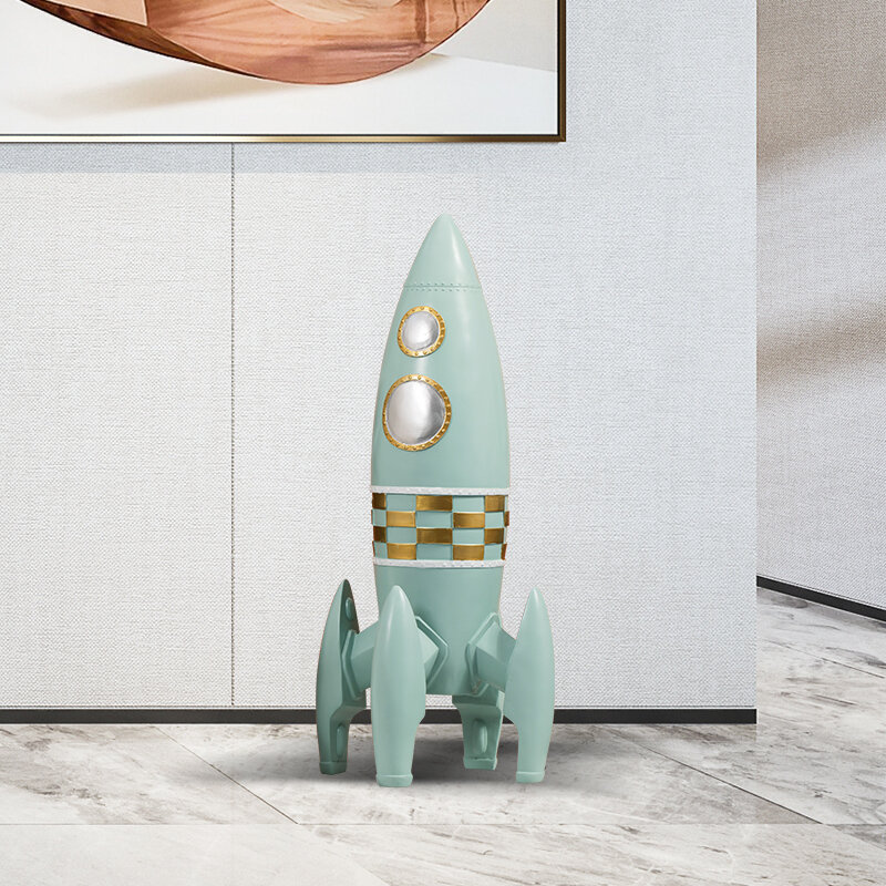 Nordic Home Decor Space Rocket Large Ornaments Statue Resin Room Decorations Accessories Interior Sculpture Decoration Crafts