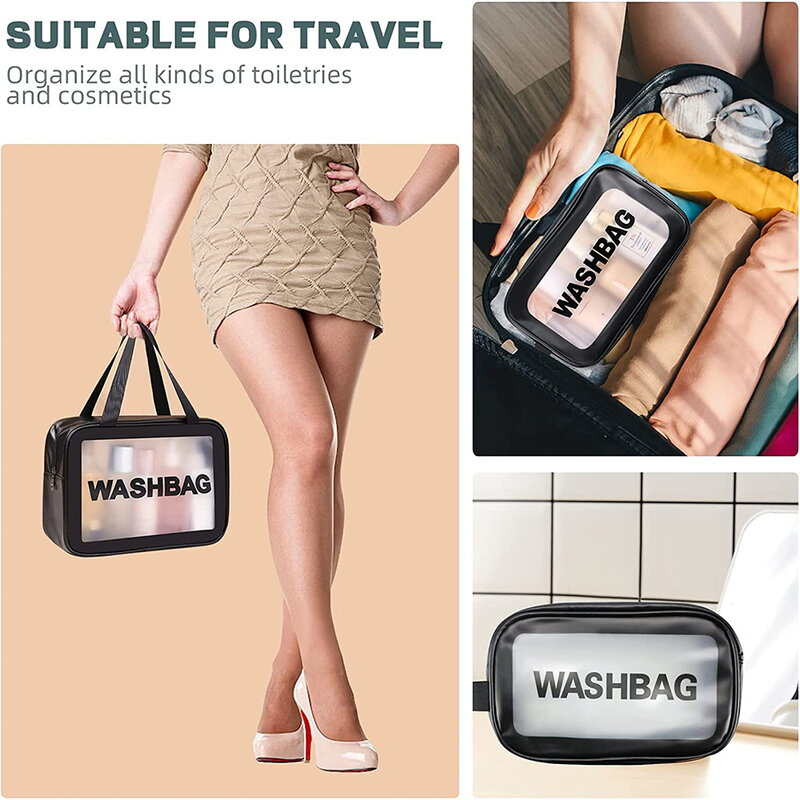 Maquiagem Bag Portátil Viagem Wash Bag Feminino Transparente Storage Pouch Outdoor Girl Grande Capacidade Cosmetic Organizer Beauty Case