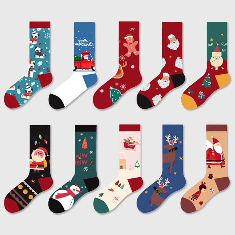 Chaussettes en coton de dessin animé pour les couples, chaussettes de sport de rue, cadeau de Noël, tendance, nouveau