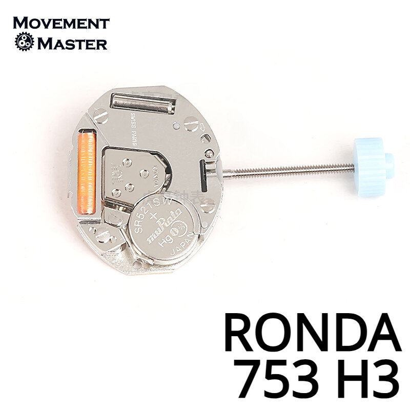 Baru asli gerakan Swiss 753 3 tangan eksekutif gerakan jarum tinggi H3 tinggi 4.48mm suku cadang pengganti gerakan jam tangan