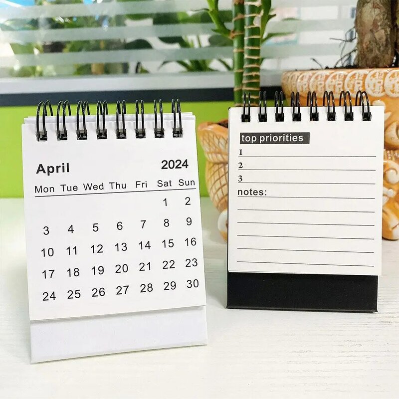 2024 kreative englische Mini-Kalender Dekoration Büro Papier nach Hause wöchentlich Schreibtisch Geschenk planer tragbare Desktop-Student Notizblock l8m3