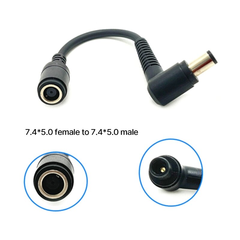 Hot sale 7.4x5.0mm Male to Female DC Power Plug Connector Adapter Converter Elbow 90 Degree Angle 7.4*5.0mm For DELL Hp Laptop