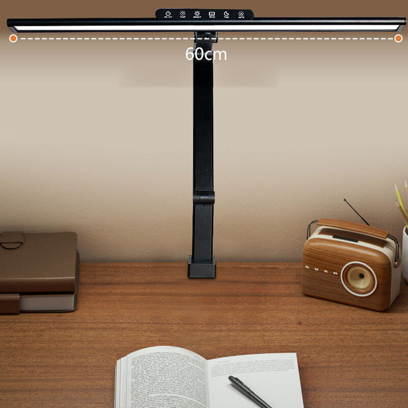 5 Color Modes Brightness Levels LED Desk Lamp With Clamp Rechargeable Dimmable Eye Caring Table Lamp Architect Desk Lamps