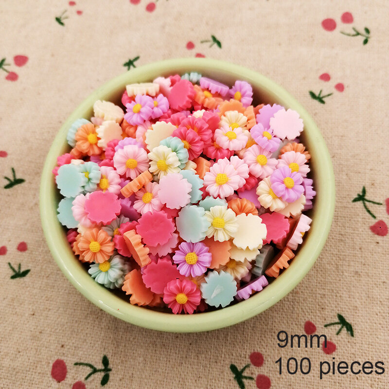 Resin Mix Color Daisy Flower Flat Back Resin Cabochon DIY Craft For Jewelry Hand Making Accessories Phone Case Decoration
