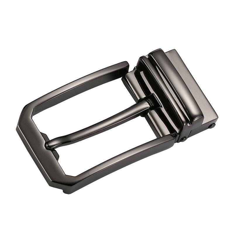 Hebilla de cinturón de Metal Reversible para hombre, hebilla de Pin rectangular de lujo para correa de cuero, una sola punta para cinturón de 32mm-34mm