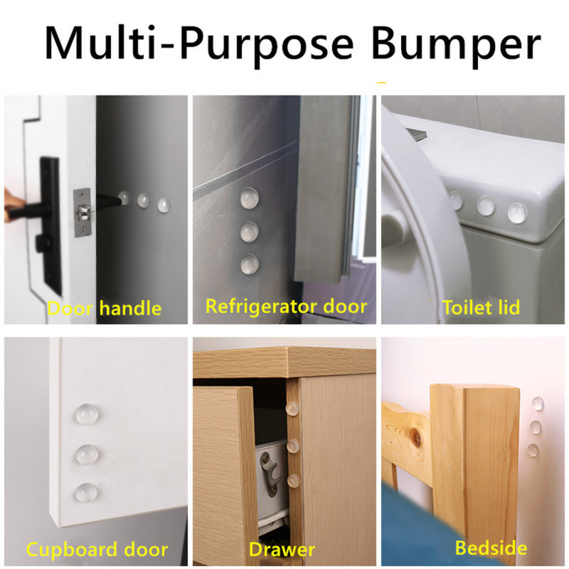 Self Adhesive ประตูยาง Damper บัฟเฟอร์ตู้กันชนซิลิโคนเฟอร์นิเจอร์เบาะป้องกันแผ่น8X2มม.11x5MM