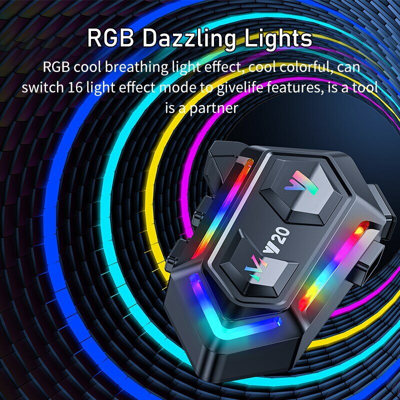 Y20 Moto Casque Bluetooth Rider BT5.3 RGB Coloré Lumières Étanche 1000mAh Musique Lecteur Communicateur Haut-parleurs