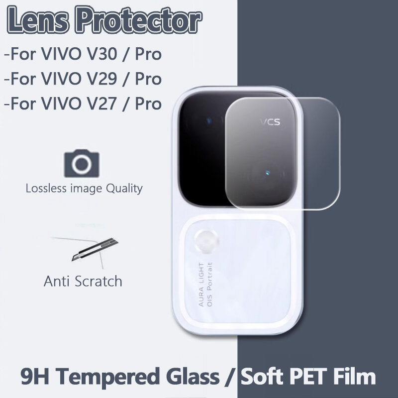 1-3Pcs Lens Protector For VIVO V30 V29 V27 Pro Ultra Clear Slim 9H Tempered Glass / Soft FET Film Back Camera Lens Cover Guard