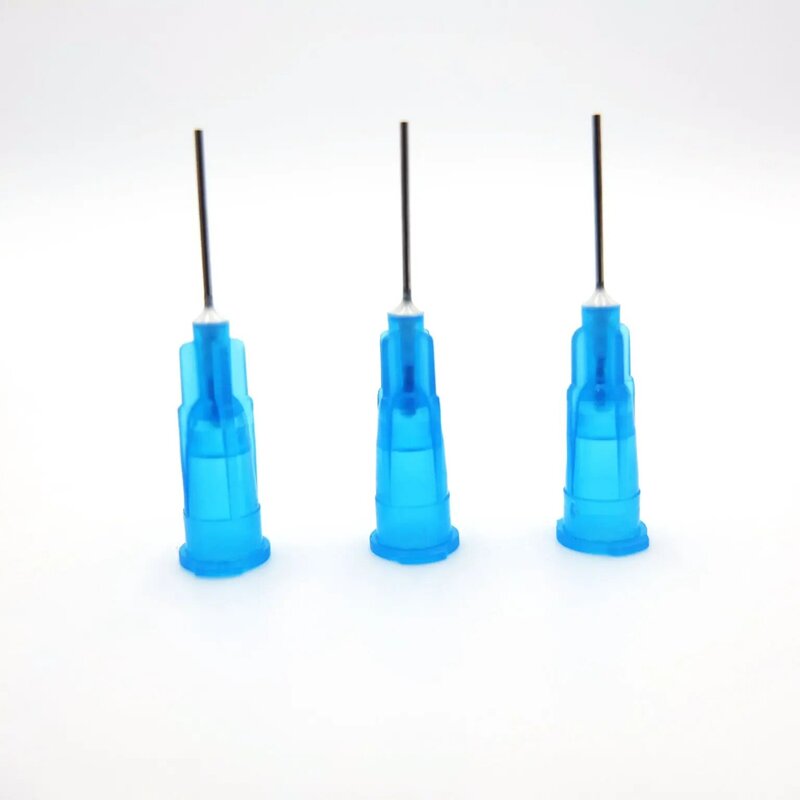Puntas dispensadoras de resina de flujo, aguja Romo antideslizante Luer, calibre 23, 1/2 pulgadas, 50pk