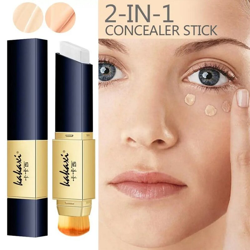 2in1 White Foundation Stick Contour Pen Concealer Stick Spots Brightening Concealer Lasting Covers Acne Dark Circles Waterp W8X9