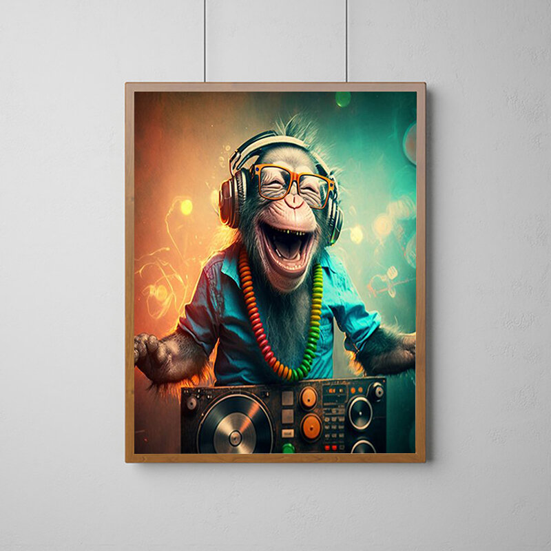 재미있는 동물 원숭이 장식 사진 방 벽 아트 캔버스 그림 장식 그림, 홈 장식 포스터 장식 포스터