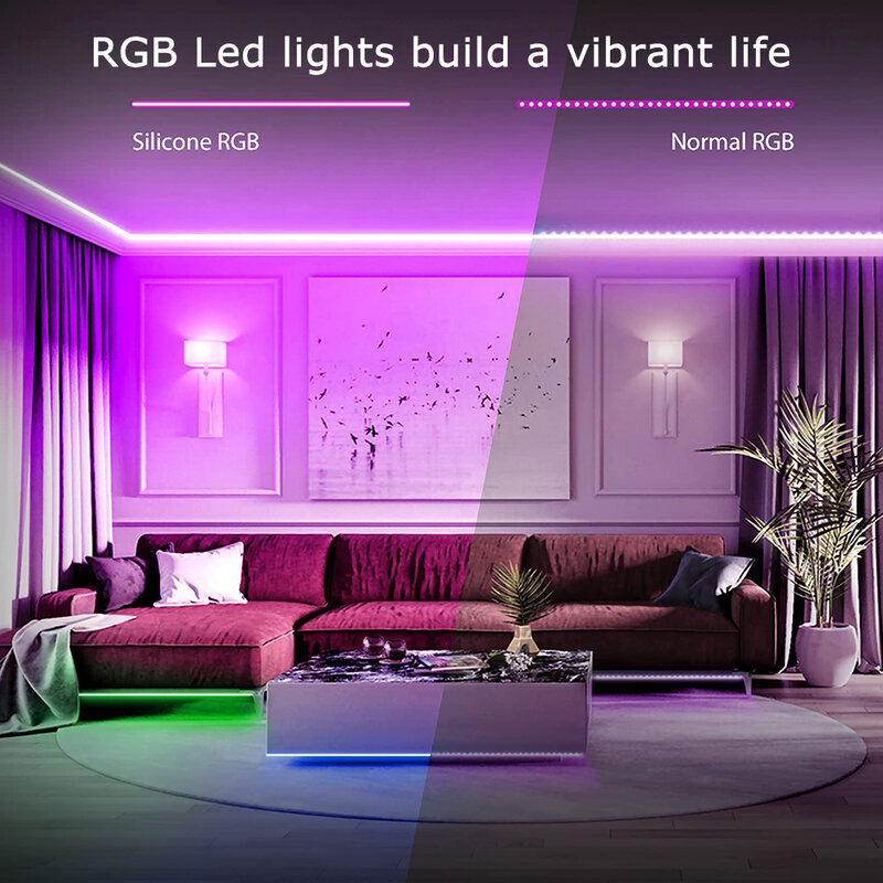 Luz de neón LED Tuya con Color RGB, 24V, 30M, 1M/120 LED, hecha de silicona verdadera, adecuada para decoración de la casa