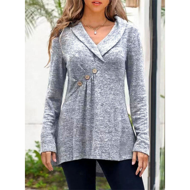 Women's Fashion Knitted Tops T-Shirt Autumn Winter Long Sleeve Solid Color Pullover Oversized Shirts Female