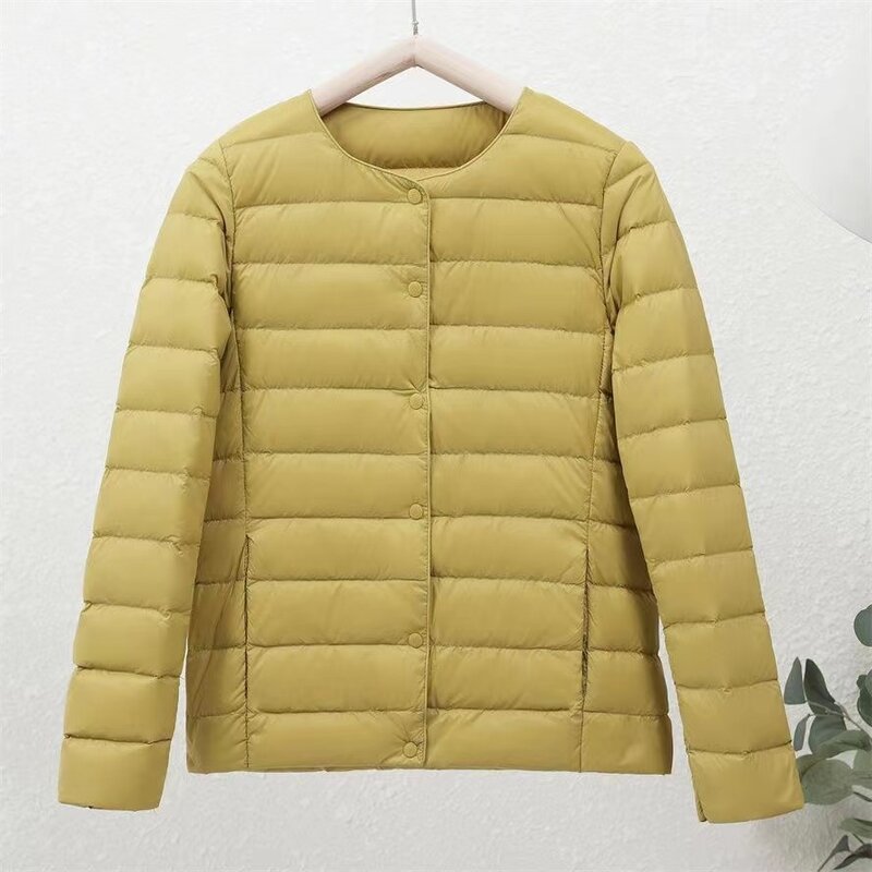 Kobiety ultralekkie jesienno-zimowe bufiaste kurtki 2023 nowy, odwracalny, płaszcz z kaczego puchu, przenośny płaszcz z piór