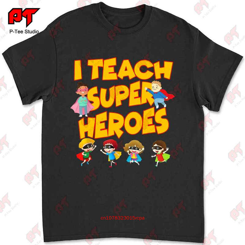 Herói ensinando camiseta, eu ensino super-heróis, 7048