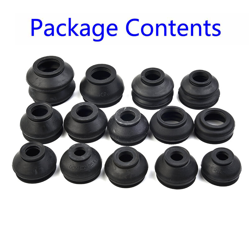 14pcs Universal Multipack Ball Joint Rubber Dust Boot Covers Track Rod End Set Kit con sistema di fissaggio a linguetta e scanalatura.