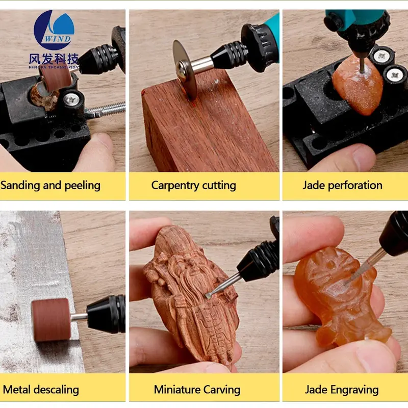 Mini Kit di utensili rotanti Cordless ricarica USB a 5 velocità multiuso 12V Power Sanding lucidatura incisione artigianato fai da te intaglio di giada