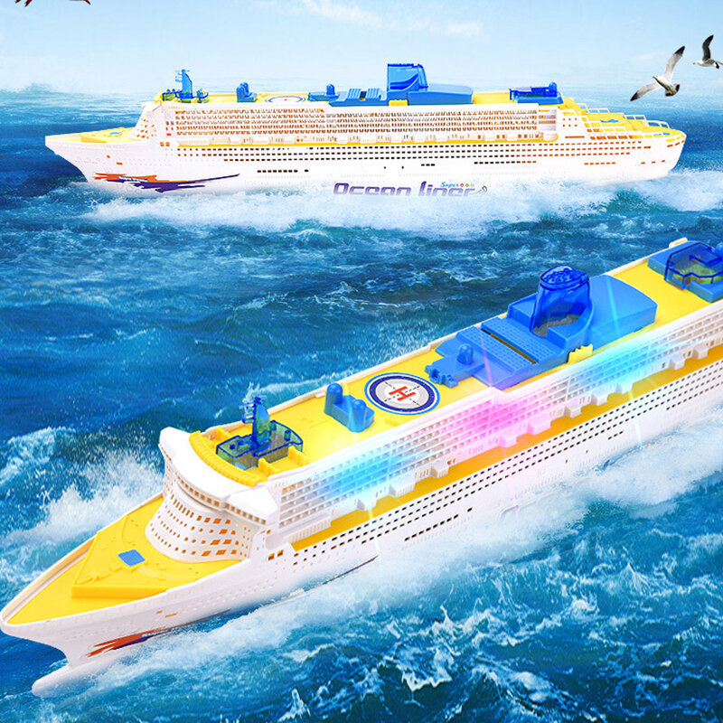 Круизный лайнер, игрушка для океана, круизный лайнер, лодка, Электрический корабль, игрушка с мигающим цветом, развлекательные морские украшения, лодка, игрушка