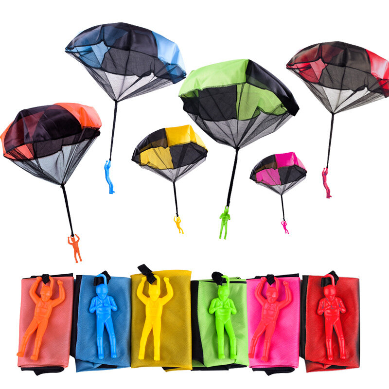 مجموعة من 5 قطع من مظلات الأطفال اليدوية المزودة بمظلة تعليمية للأطفال مع شخصية الجندي في الهواء الطلق ألعاب رياضية ممتعة