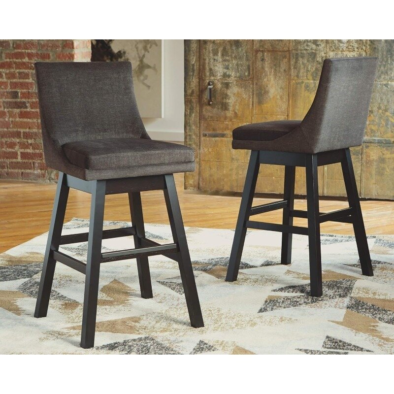 Tallenger 30" Upholstered Pub Height Bar Stool, 2 Count, Gray