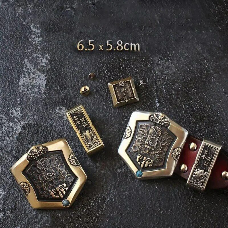 "Commander of the Brocade Clothes" men's belt buckle head accessories, pure copper forging ancient style, versatile and handsome