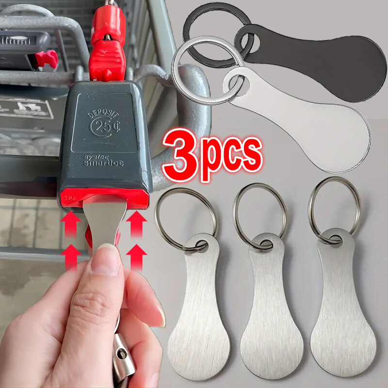 Shopping Cart Token Hard Portable Key Ring Metallic Stainless Steel Keychain for Key Hook Practical Daily Use Accessories