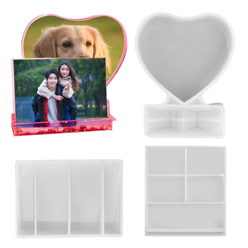Transparent Silicone Resin Molds For Photo Frame Making Ornaments Love Rectangle Resin Mold Jewelry Accessories