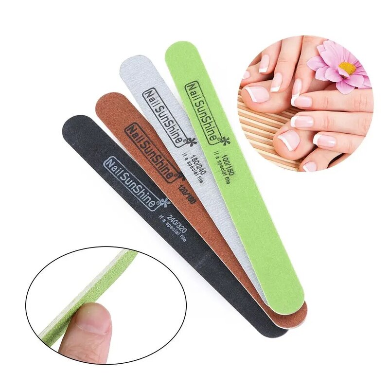 Hot Manicure Pedicure Sanding Buffer Nail Care Wooden Nail Files Double Sided