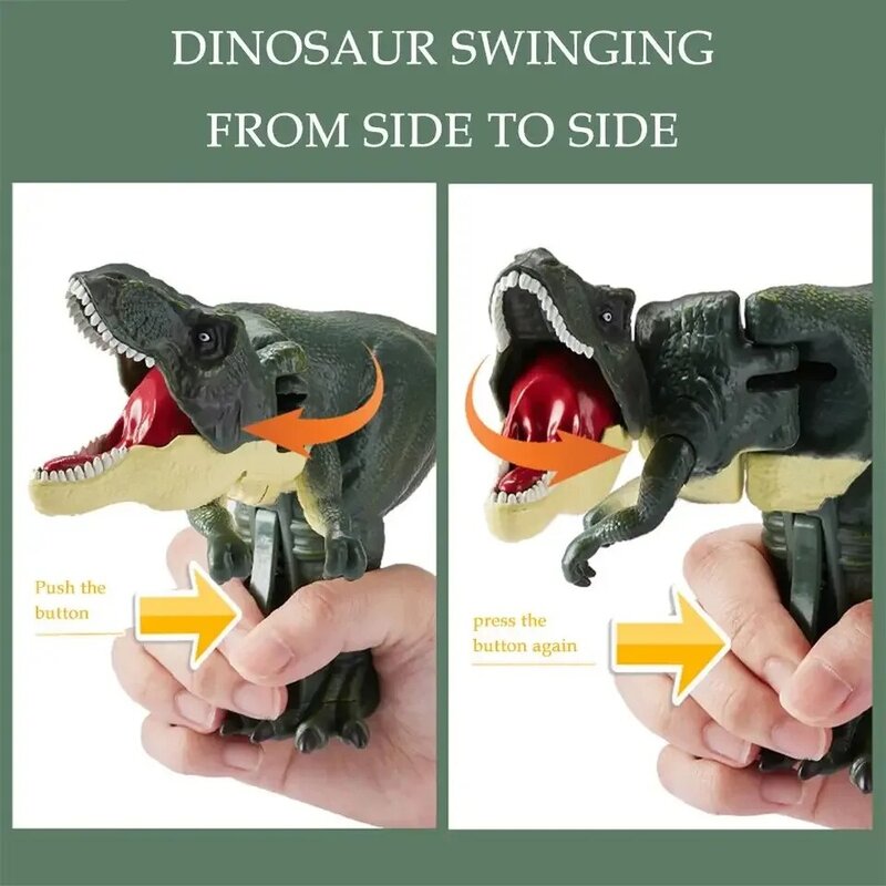 Świat jurajski Model symulacyjny dinozaura nowatorskie interaktywna zabawka dla dzieci chłopięce prezentują kołyszące się zabawki tyranozaura Rex