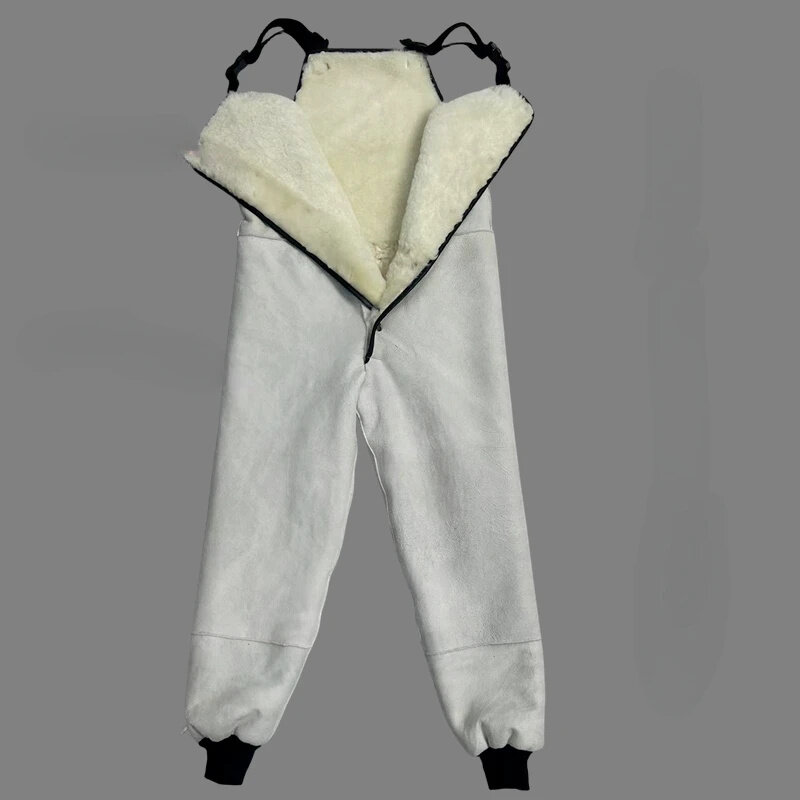 Зимние Оригинальные утолщенные шерстяные брюки из экологичного меха флис с высокой талией Защита спины теплая подкладка для мужчин и женщин кожа