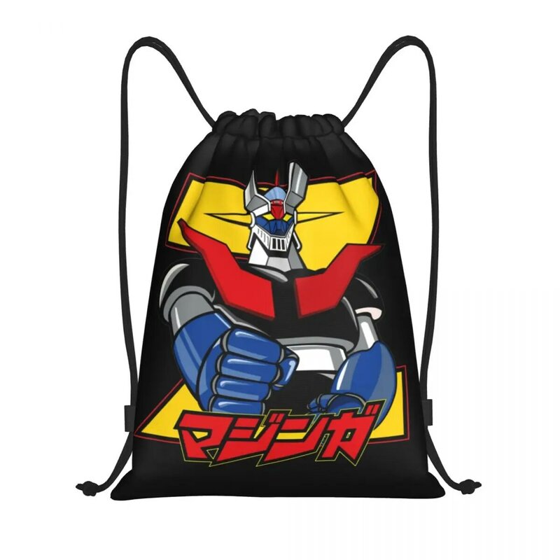 Japan Cartoon Robot Mazinger Z Bag Drawstring Backpack Sports Gym Bag String Sackpack for Yoga Travel