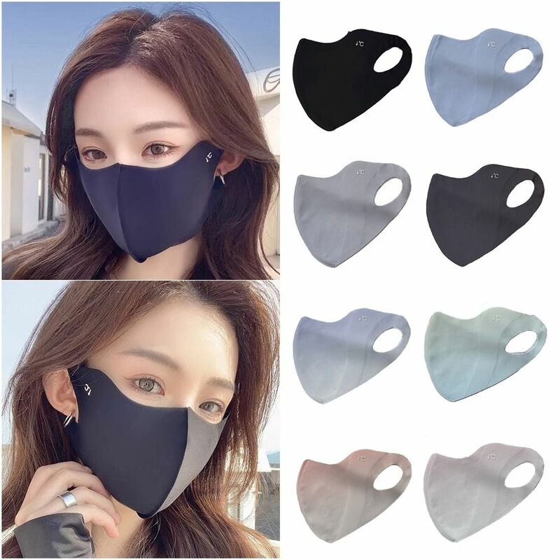Mehrfarbige ultraviolett sichere Gesichts maske Geschenk dünne 3D-Sportmaske atmungsaktive Eis Seide Sonnenschutz maske
