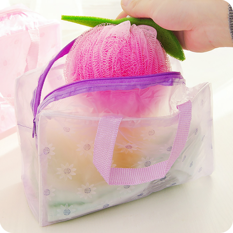 Travel Portable Cosmetic Storage Bag Large Capacity Waterproof Transparent Organizer Outdoor Wash Shower Zipper Handbag