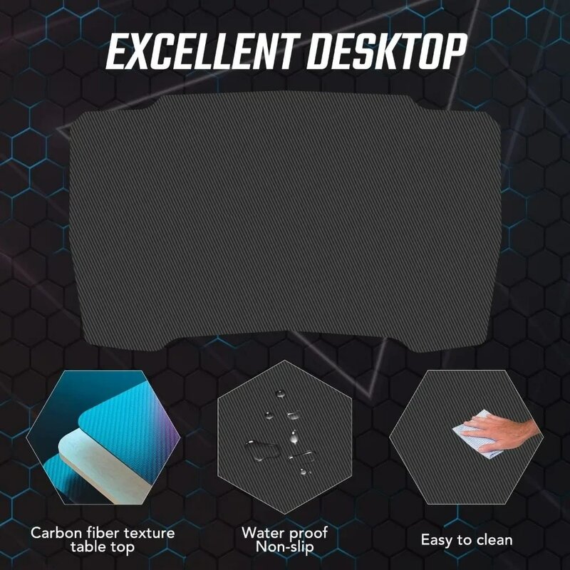 Z Shaped mesa ergonômica Gaming com gancho Headphone, computador Workstation, Gaming Mesa, 39"