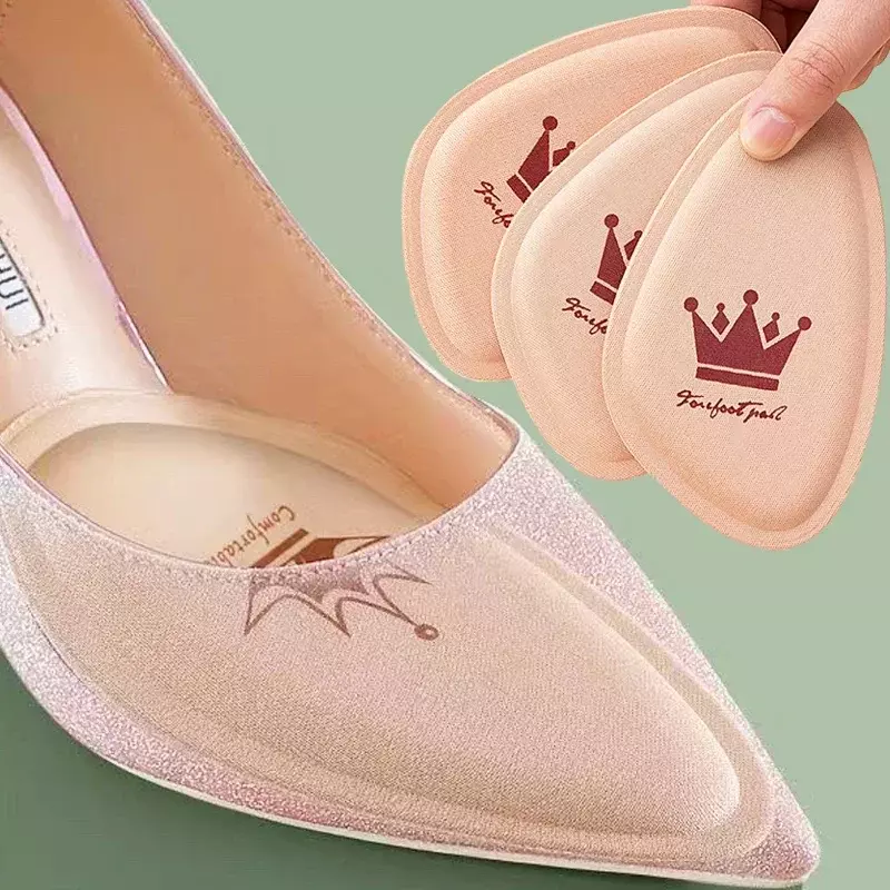 2/6PCS Non-slip Crown Forefoot Pads Women Cushion Pain Relief Foot Care Pad High Heels Half-size Insert Shoe Sole Foot Insoles