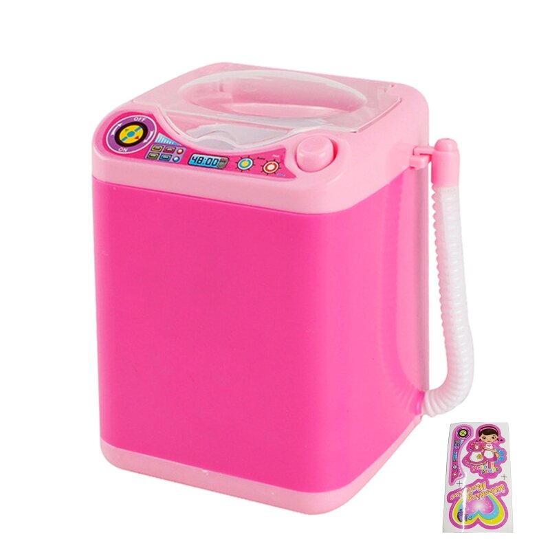 Детская игрушка для чистки, милая реалистичная мини-электрическая стиральная машина для косметических инструментов, стирка для 4