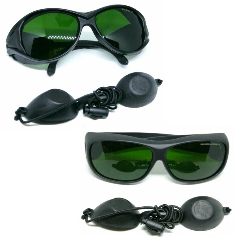 Occhiali per la protezione degli occhi dell'operatore di bellezza 200-2000nm occhiali di sicurezza Laser IPL con benda sull'occhio nera per l'uso del cliente